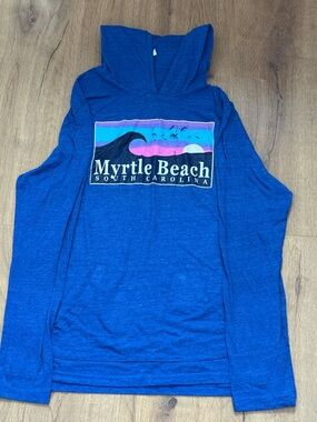 Alternative Royal Blue Myrtle Beach Graphic Hoodie
